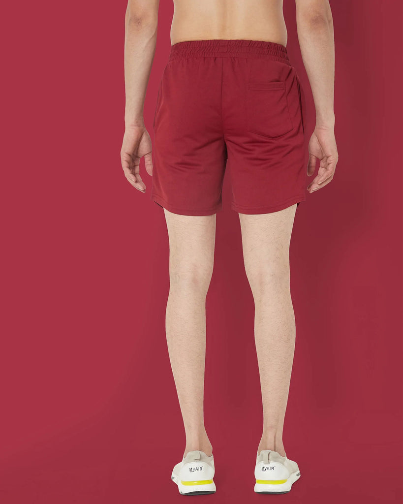 Melangebox Active Shorts : Maroon Berry