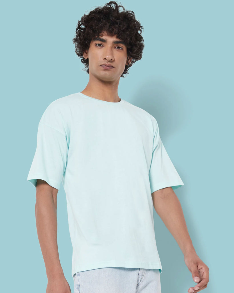 Melangebox Dropshoulder Crew Neck: Celeste