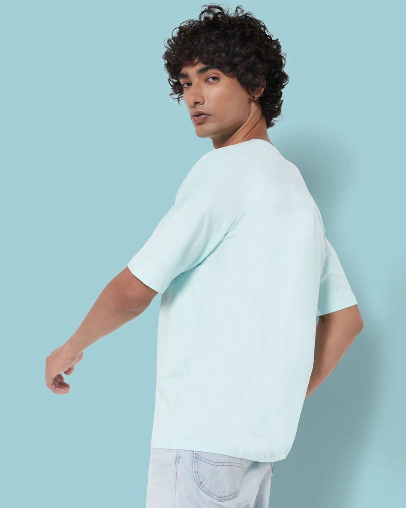 Melangebox Dropshoulder Crew Neck: Celeste