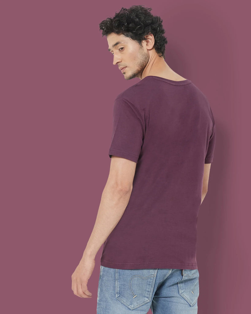 Melangebox V Neck Half Sleeves: Wine