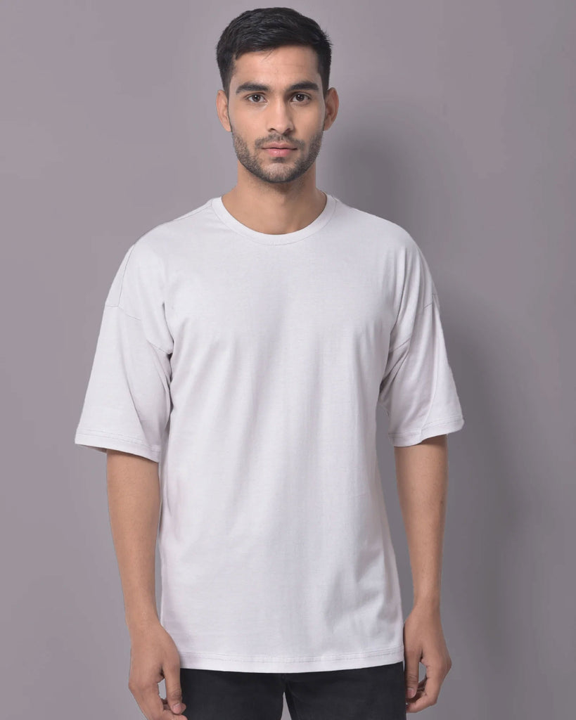 Melangebox Dropshoulder Crew Neck: Smoke Grey