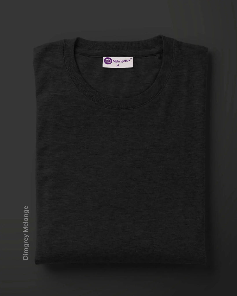 Melangebox Solid Pack of 12: Half Sleeves Crew Neck
