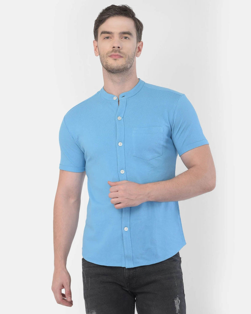 Melangebox Melange Original Pique Shirt: Light Sky Blue