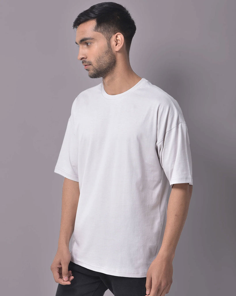 Melangebox Dropshoulder Crew Neck: Smoke Grey