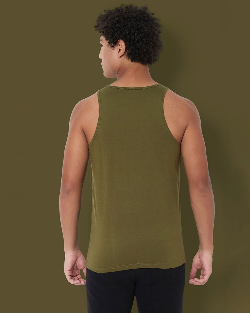 Melangebox Tank Top: Olive Green