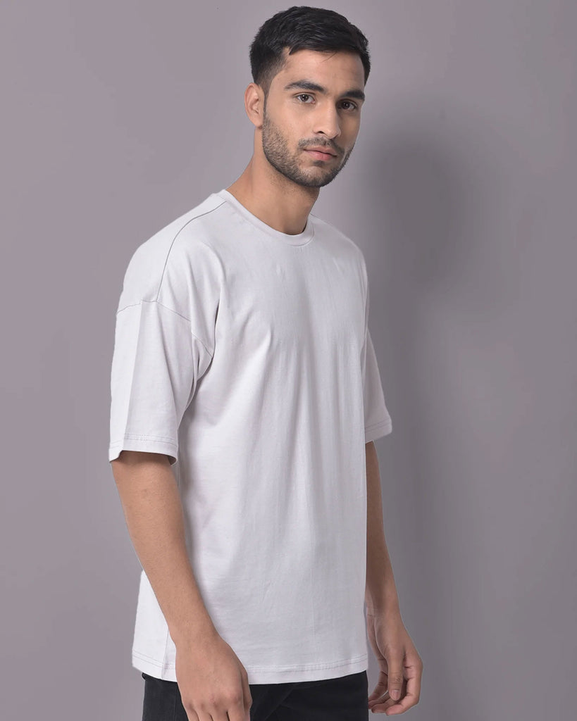 Melangebox Dropshoulder Crew Neck: Smoke Grey