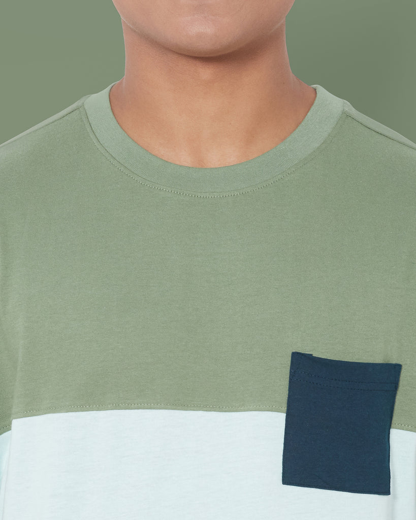 Melangebox Dropshoulder Crew Neck: Urban Forest