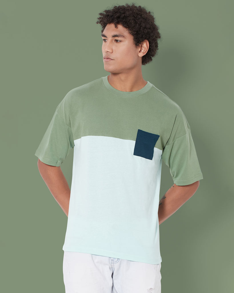 Melangebox Dropshoulder Crew Neck: Urban Forest