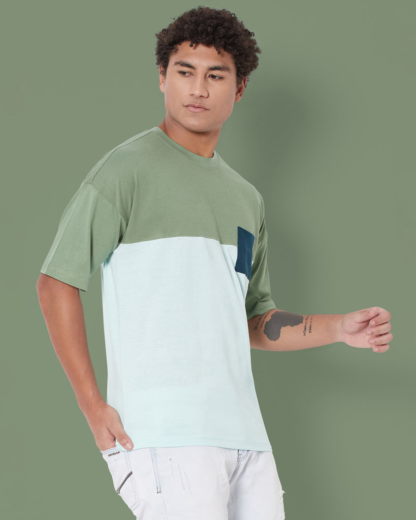 Melangebox Dropshoulder Crew Neck: Urban Forest