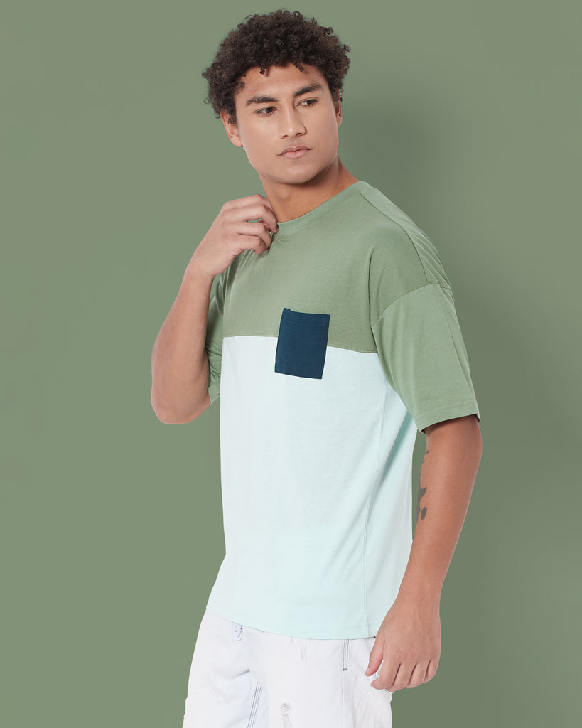Melangebox Dropshoulder Crew Neck: Urban Forest