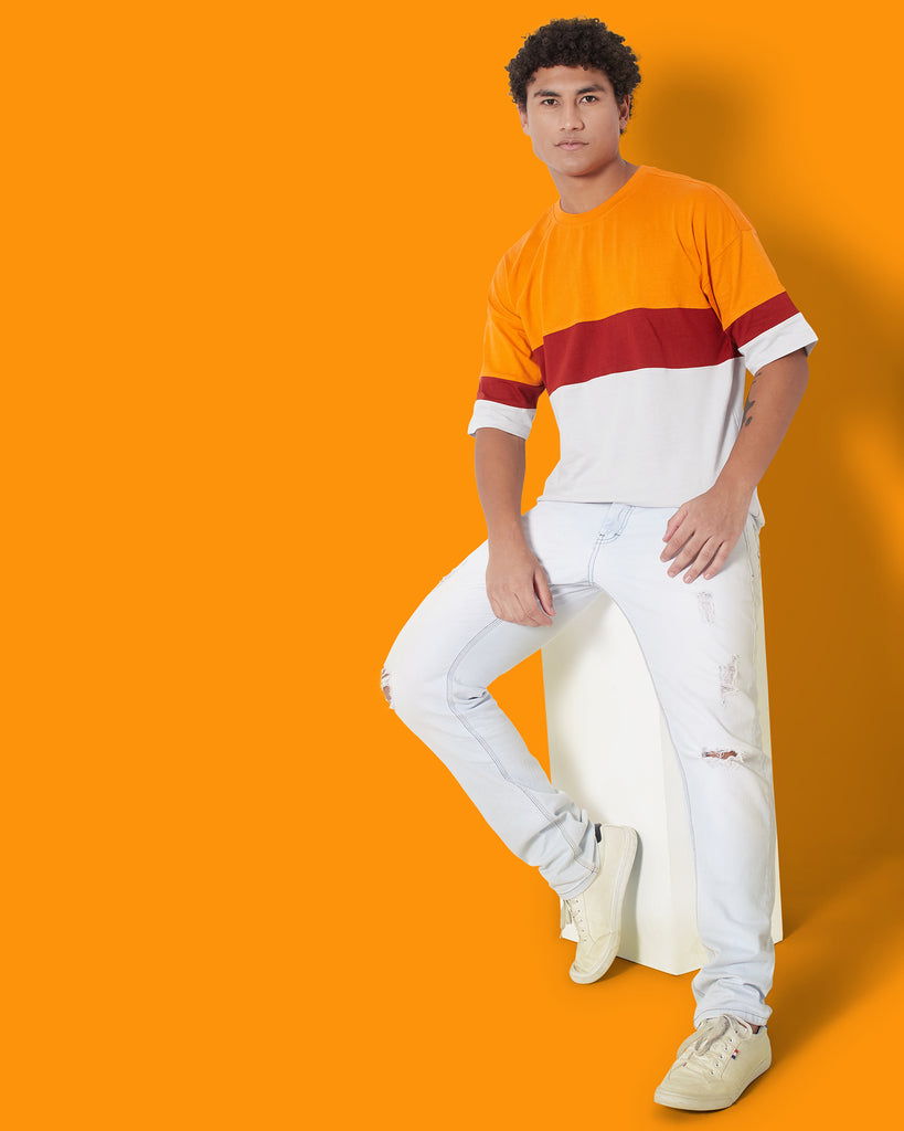 Melangebox Dropshoulder Crew Neck: Sunset Saga