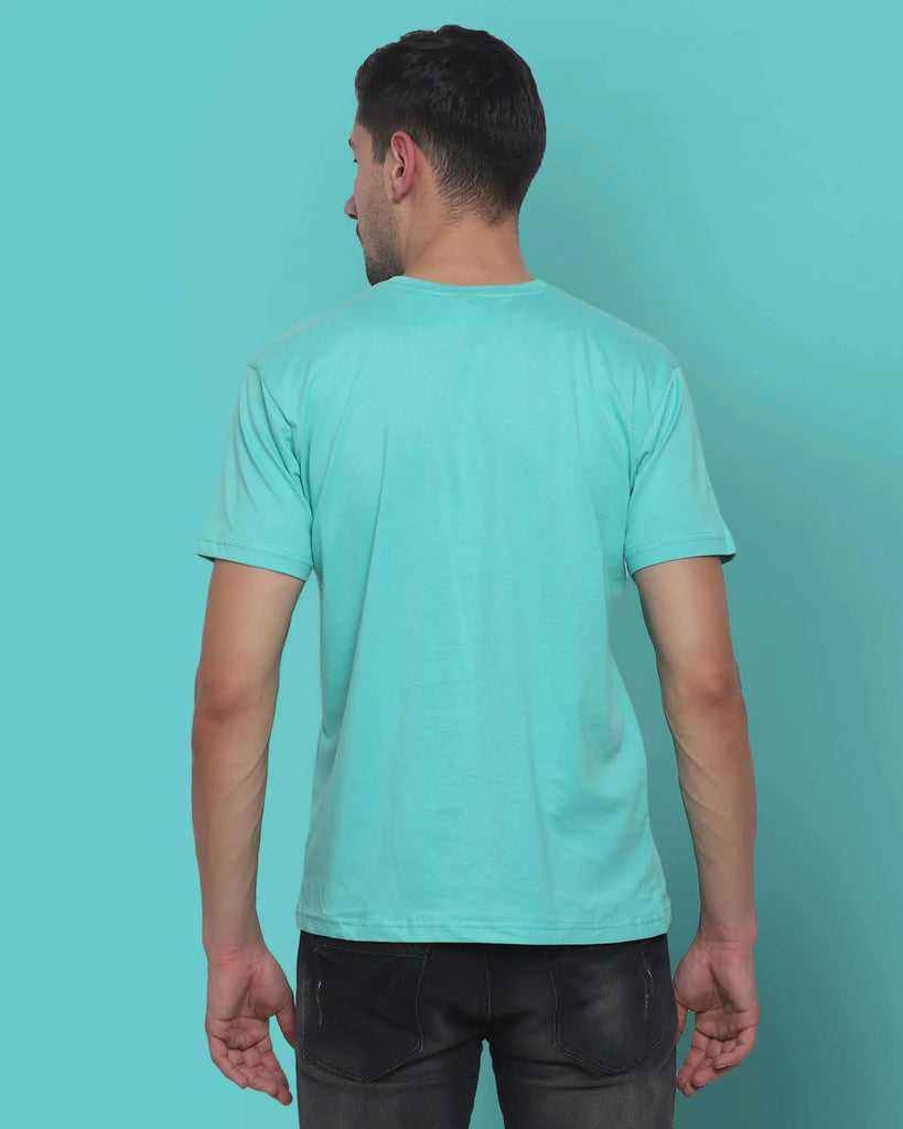 Melangebox V Neck Half Sleeves: Robin Egg Blue