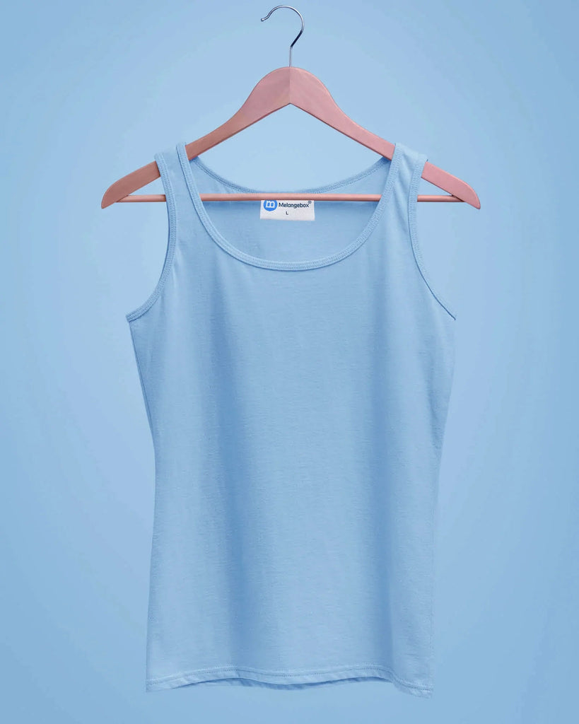 Melangebox Tank Top: Cyan Blue