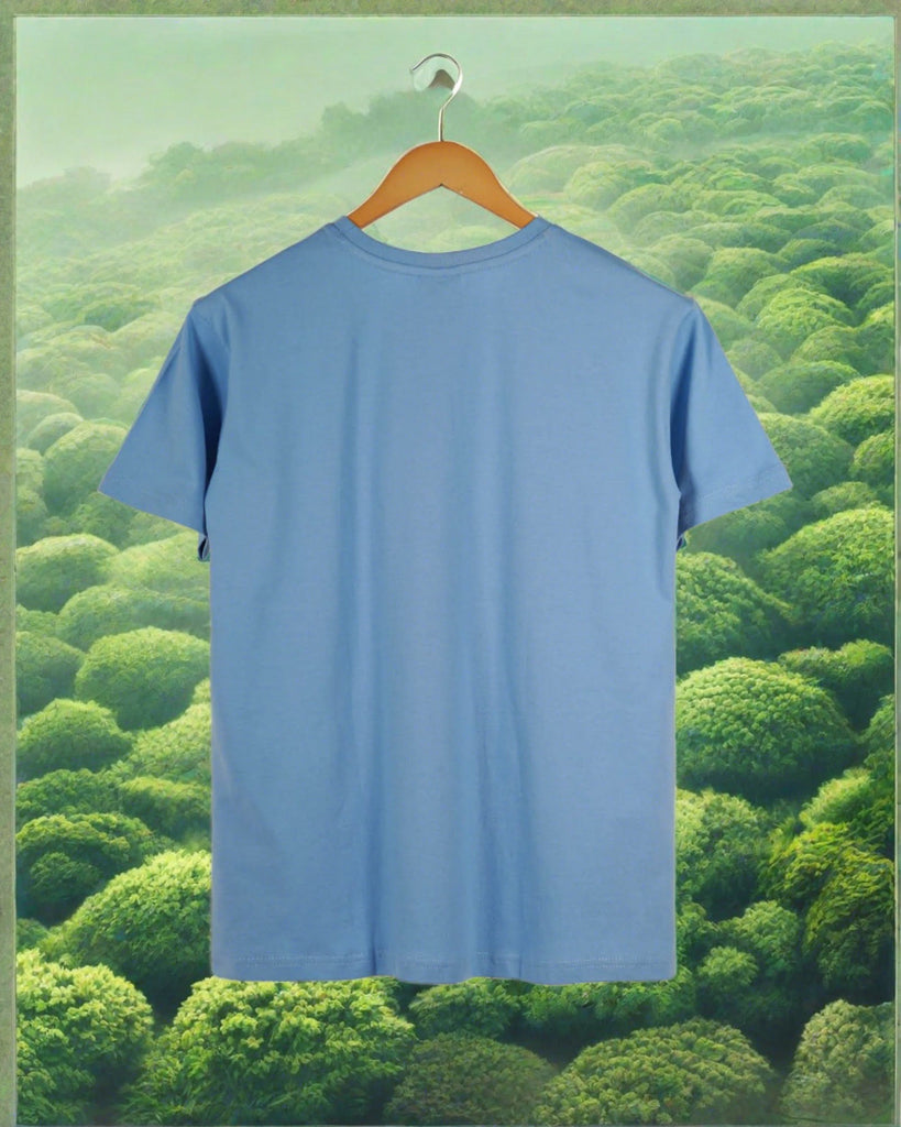 Melangebox Half Sleeves Crew Neck: Cyan Blue