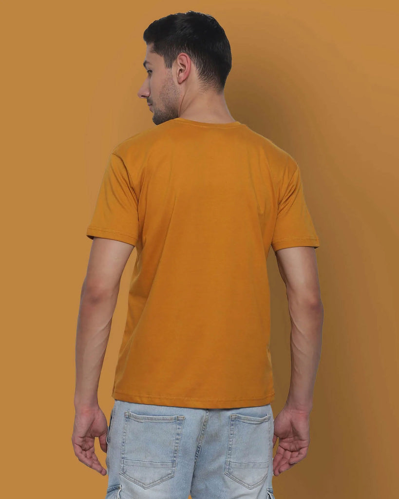 Melangebox V Neck Half Sleeves: Mustard