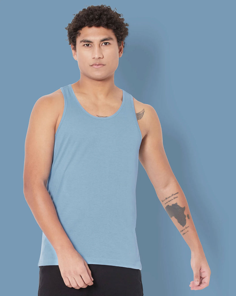 Melangebox Tank Top: Cyan Blue