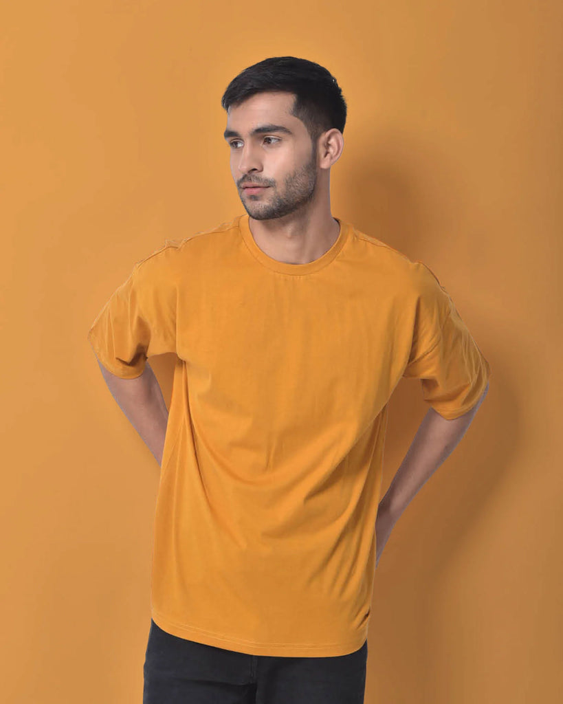 Melangebox Dropshoulder Crew Neck: Mustard