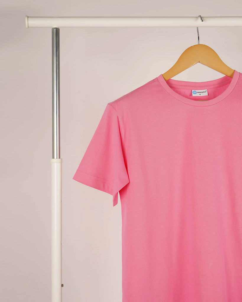 Melangebox Half Sleeves Crew Neck: Salmon Pink