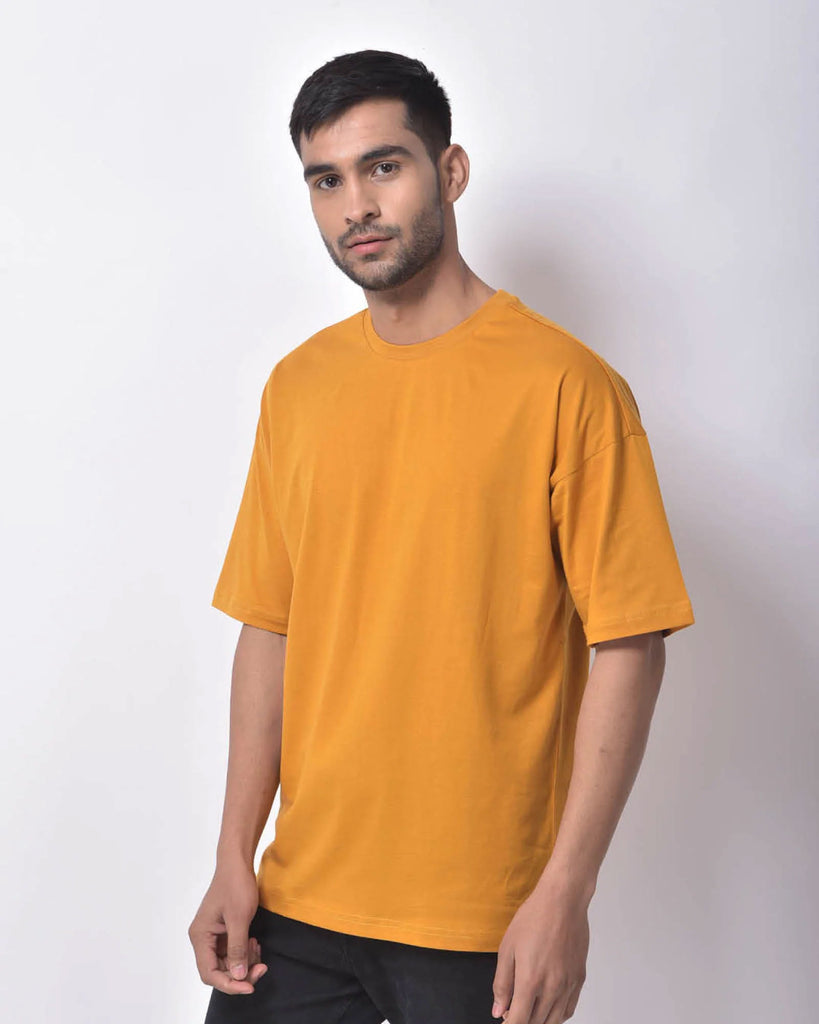 Melangebox Dropshoulder Crew Neck: Mustard