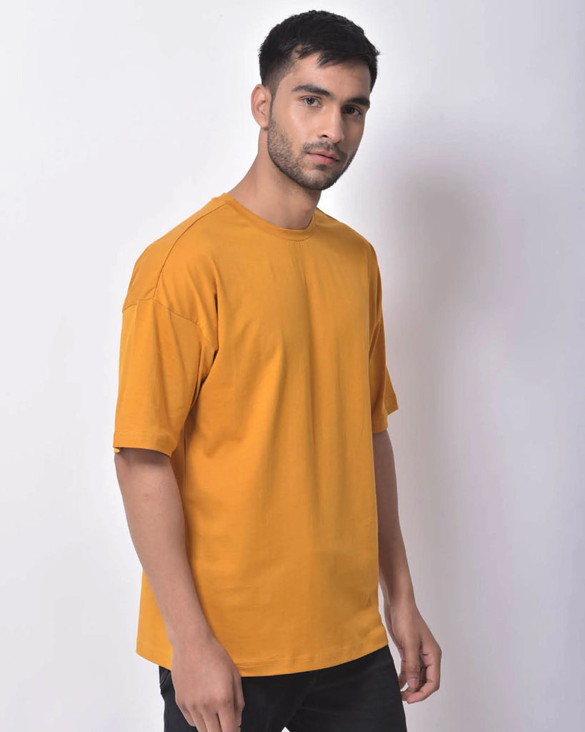 Melangebox Dropshoulder Crew Neck: Mustard