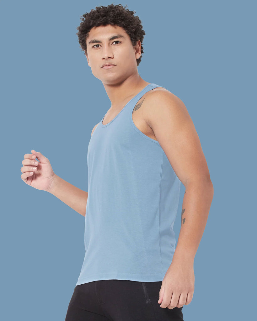 Melangebox Tank Top: Cyan Blue