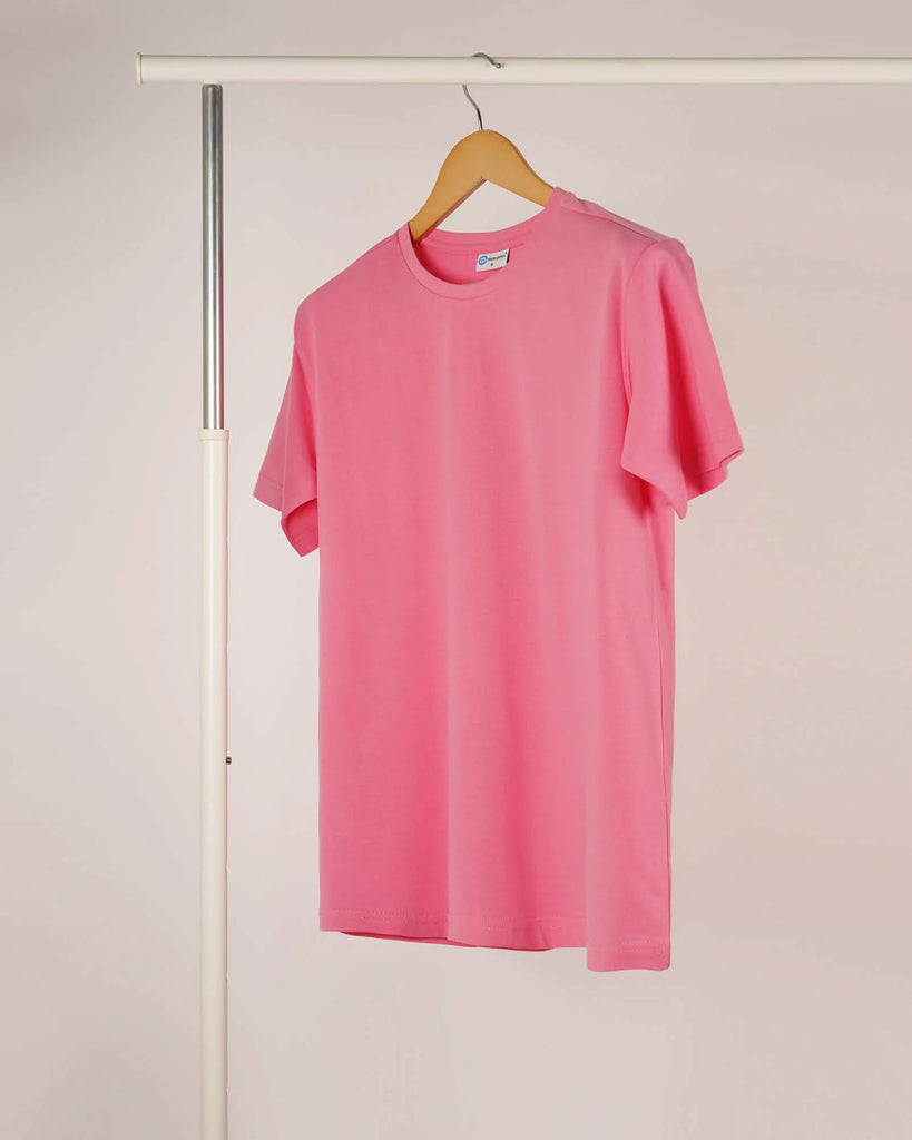 Melangebox Half Sleeves Crew Neck: Salmon Pink