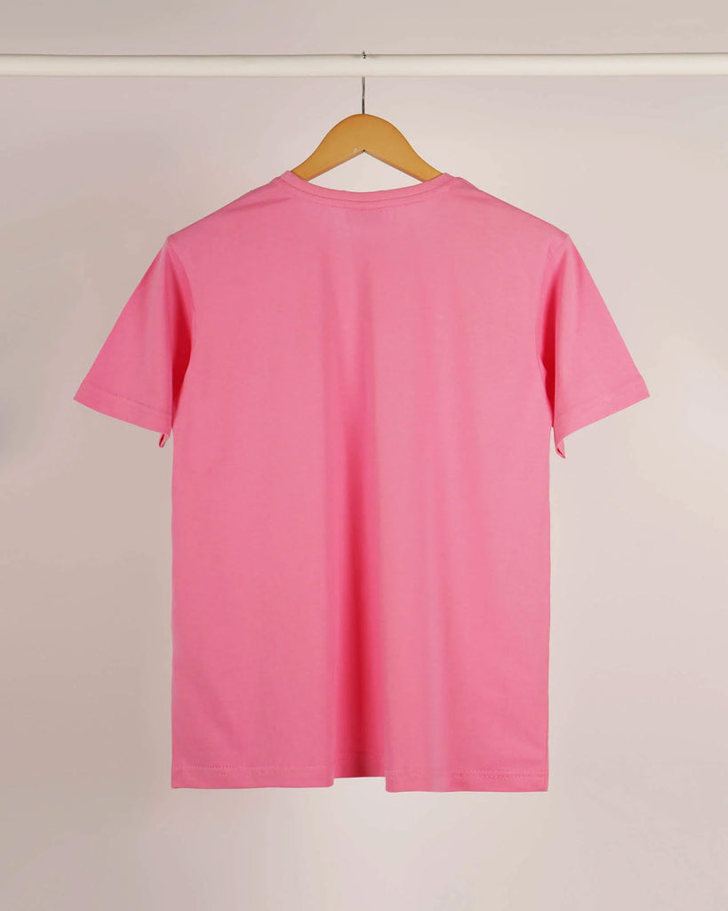 Melangebox Half Sleeves Crew Neck: Salmon Pink