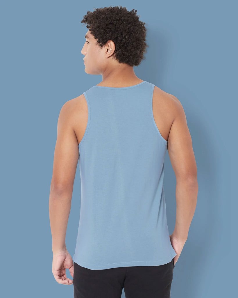 Melangebox Tank Top: Cyan Blue