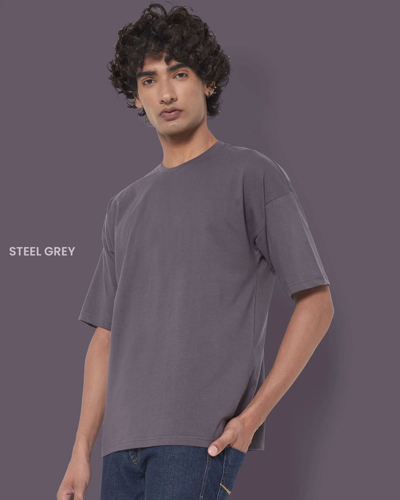 Melangebox Solid Pack of 7: Dropshoulder Crew Neck