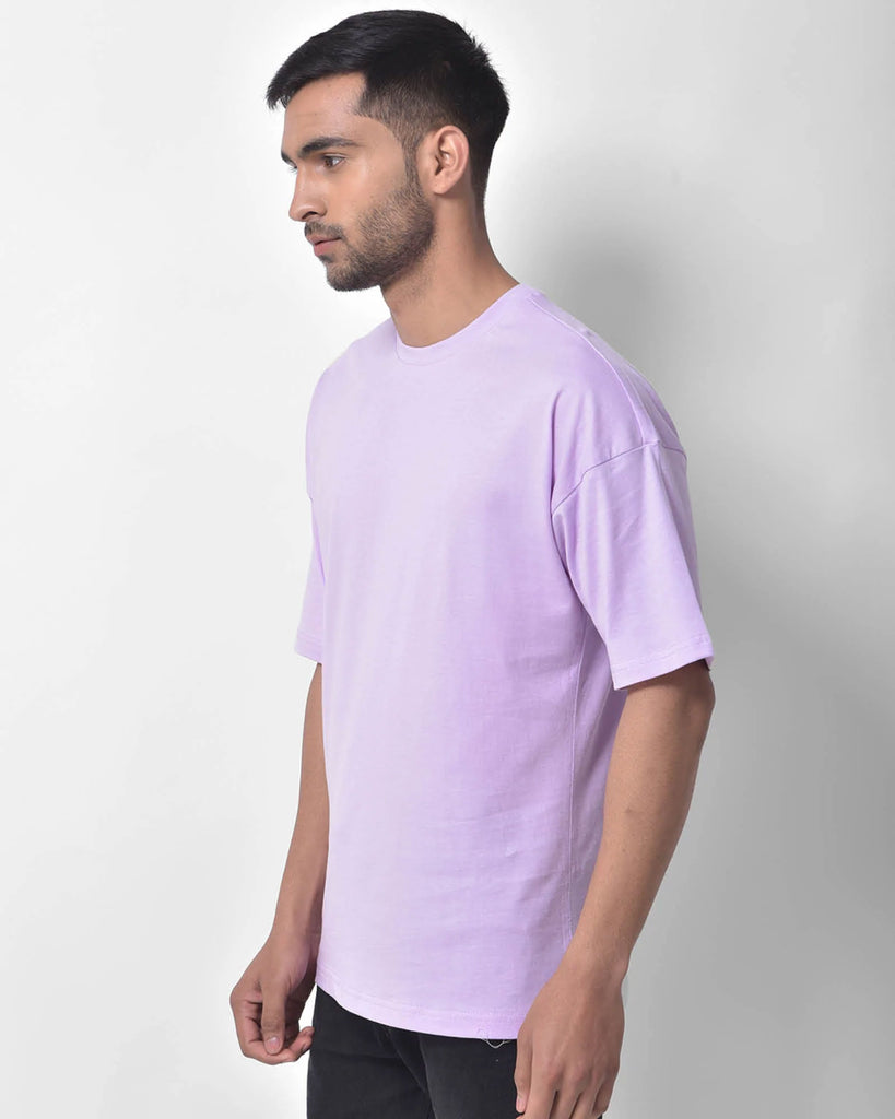 Melangebox Dropshoulder Crew Neck: Mauve Purple