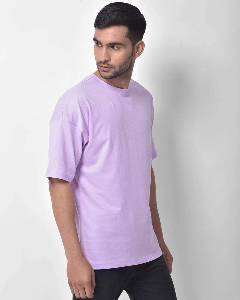 Melangebox Dropshoulder Crew Neck: Mauve Purple