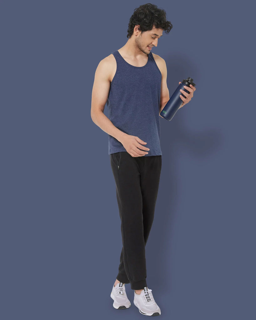 Melangebox Tank Top: Navy Melange