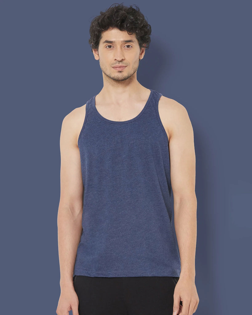 Melangebox Tank Top: Navy Melange