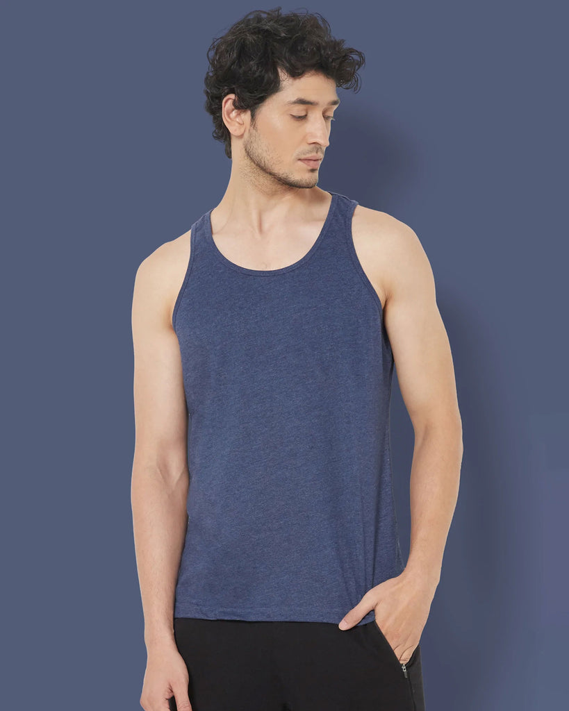 Melangebox Tank Top: Navy Melange