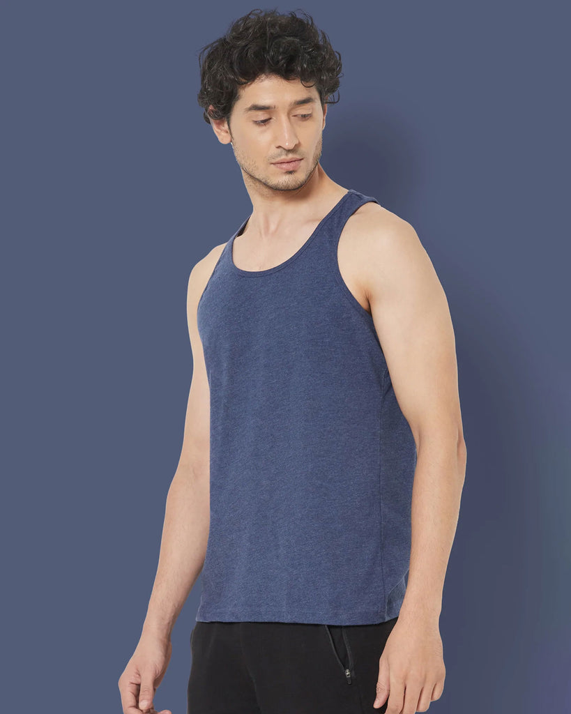 Melangebox Tank Top: Navy Melange