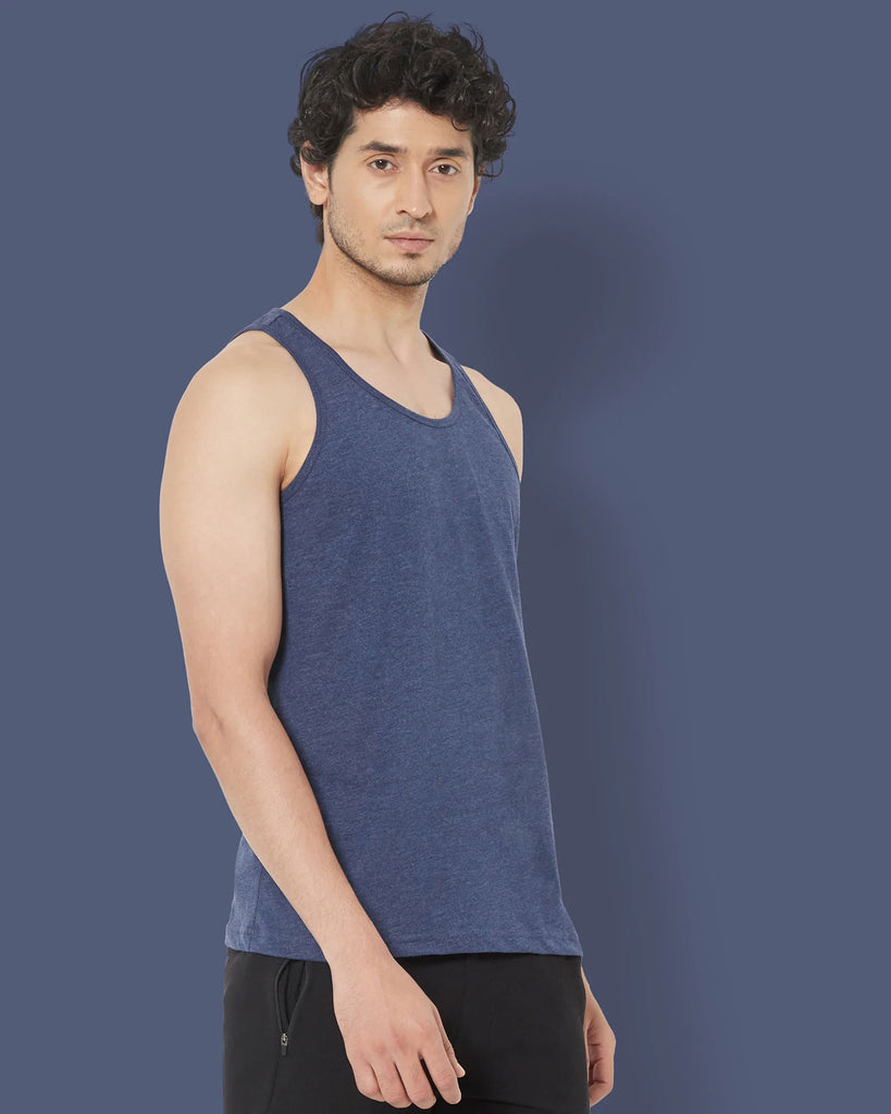 Melangebox Tank Top: Navy Melange