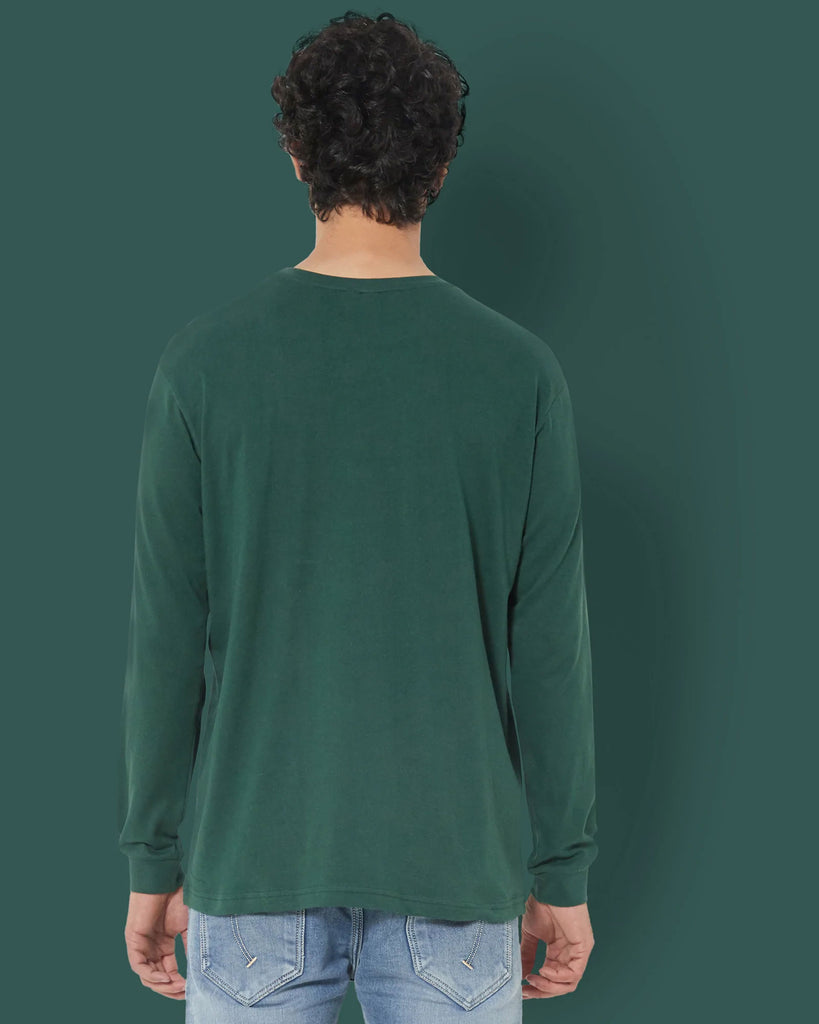 Melangebox Full Sleeves Crew Neck: Emerald Green