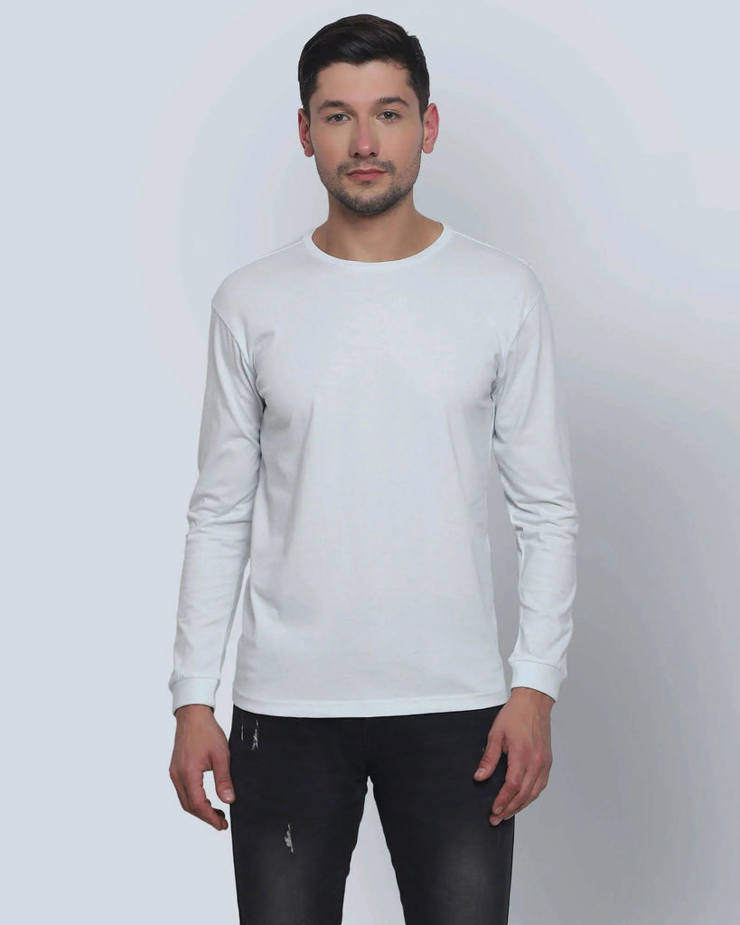 Melangebox Full Sleeves Crew Neck: Morning Mist