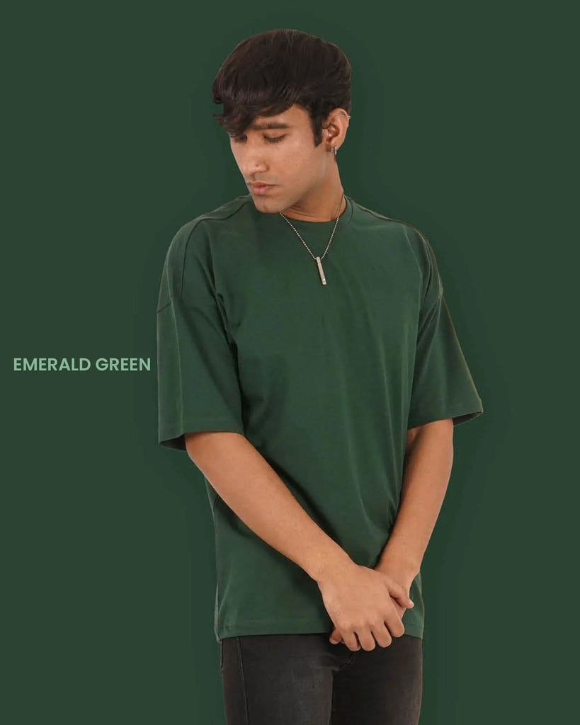 Melangebox Solid Pack of 7: Dropshoulder Crew Neck
