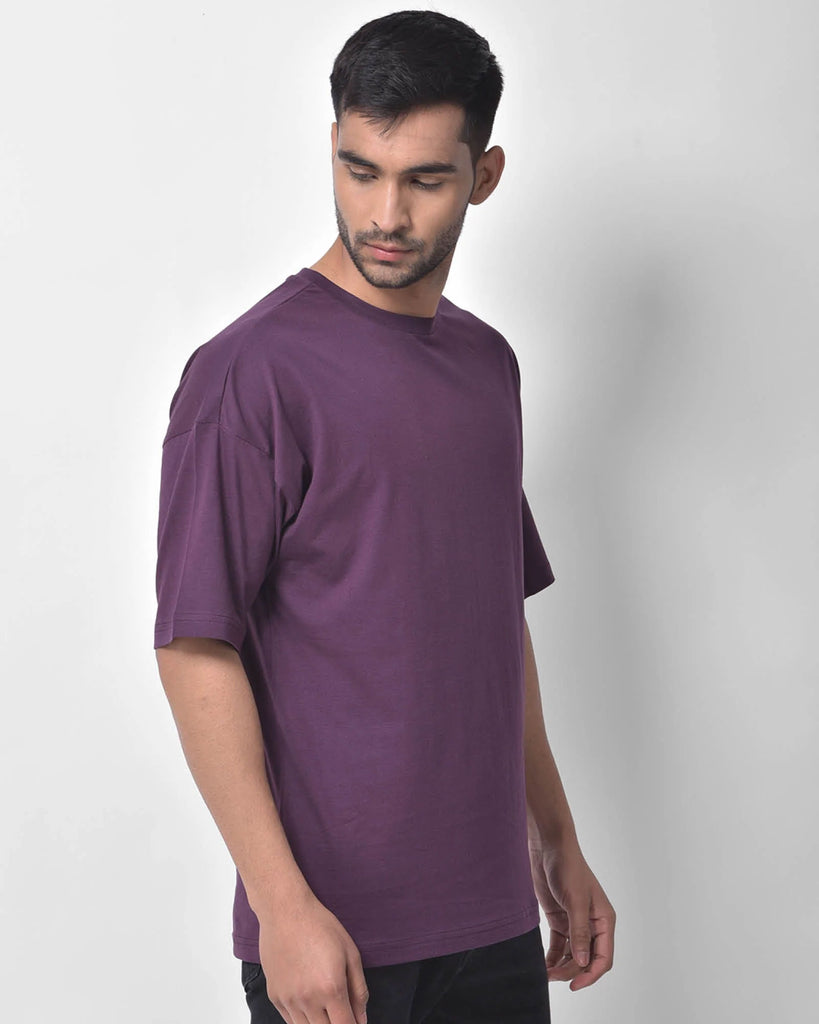 Melangebox Dropshoulder Crew Neck: Wine