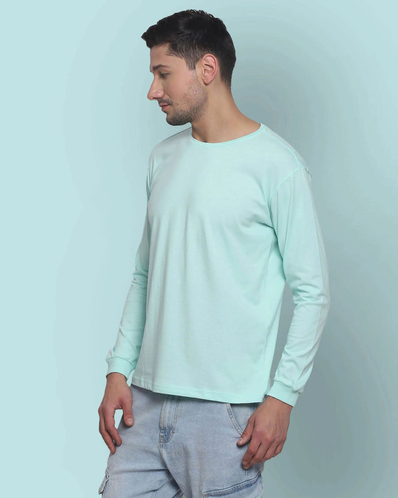 Melangebox Full Sleeves Crew Neck: Pale Green