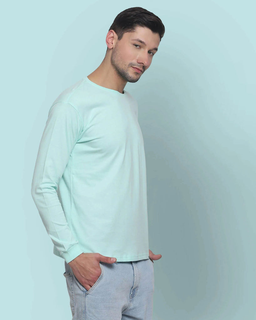 Melangebox Full Sleeves Crew Neck: Pale Green