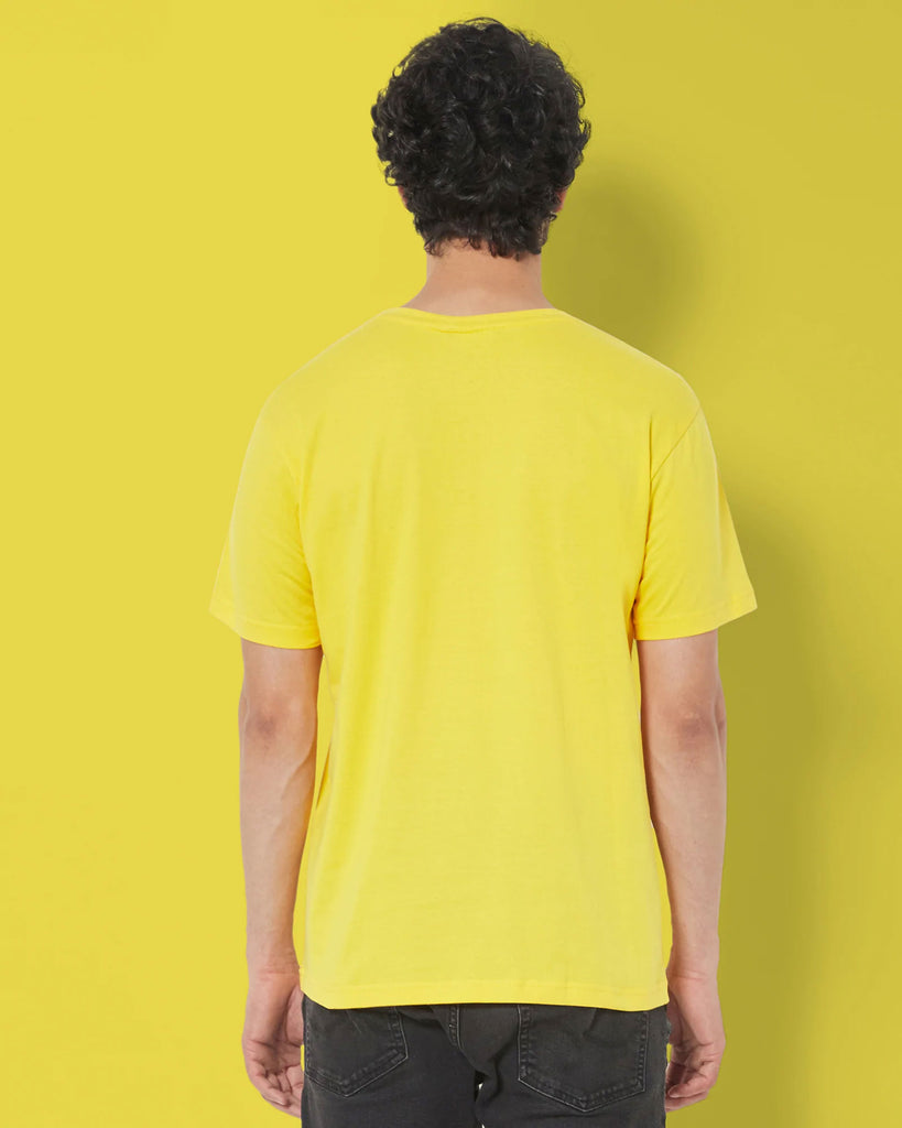 Melangebox Half Sleeves Crew Neck: Gold Yellow