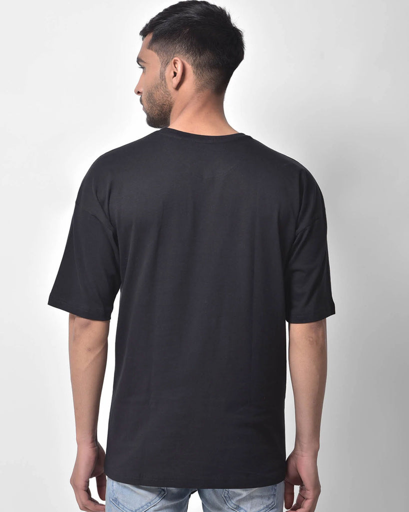 Melangebox Dropshoulder Crew Neck: Black