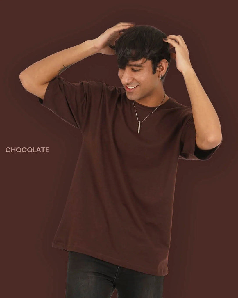 Melangebox Solid Pack of 7: Dropshoulder Crew Neck