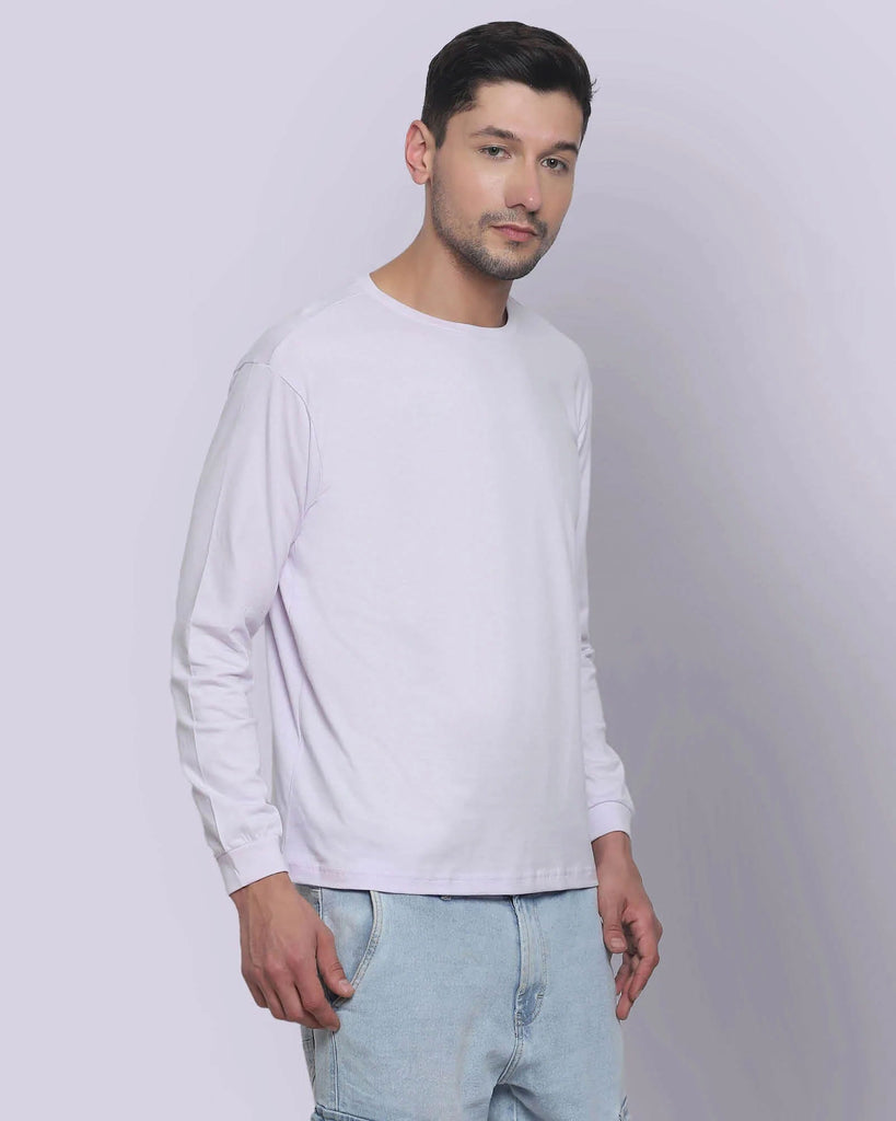Melangebox Full Sleeves Crew Neck: Lilac