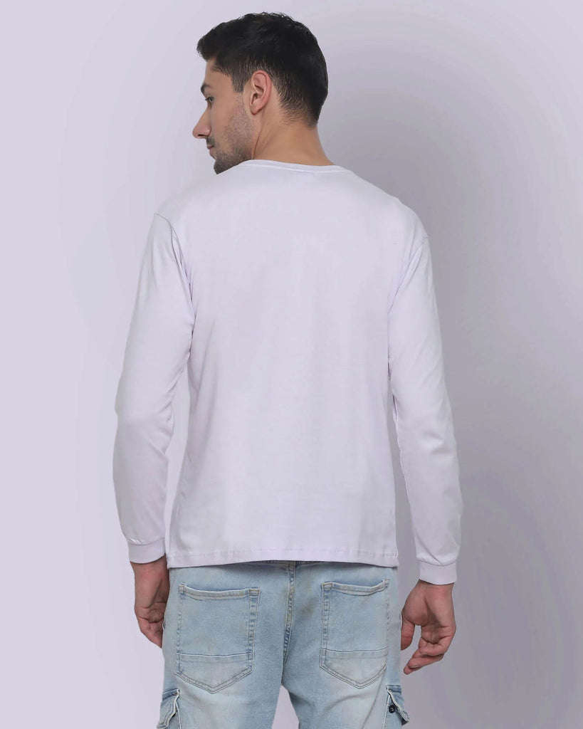 Melangebox Full Sleeves Crew Neck: Lilac