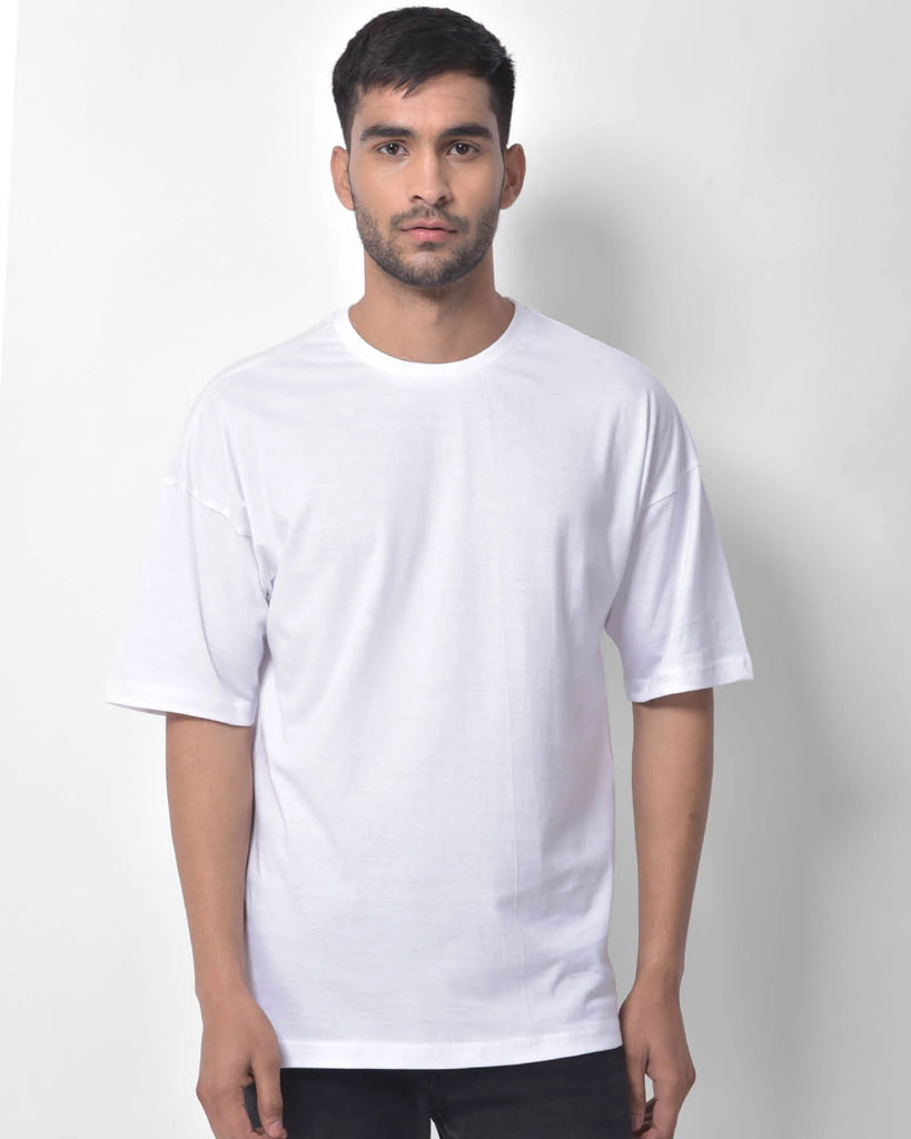 Melangebox Dropshoulder Crew Neck: Classic White