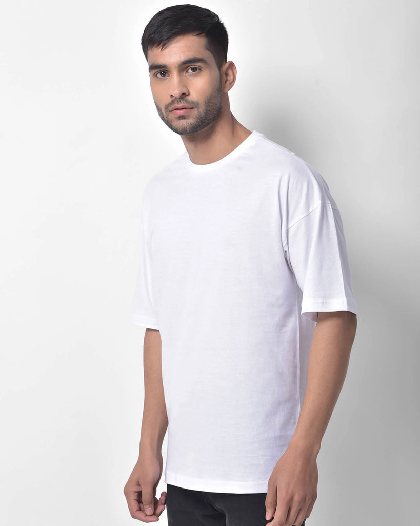 Melangebox Dropshoulder Crew Neck: Classic White