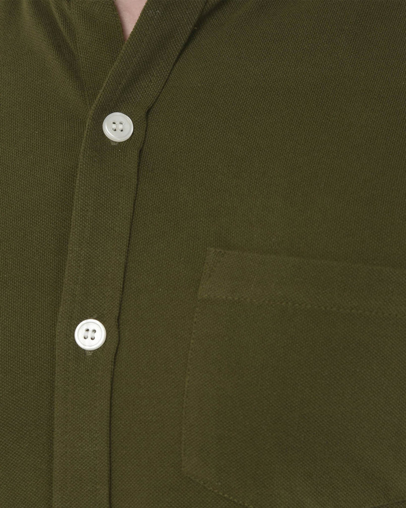 Melangebox Melange Original Pique Shirt: Dark Olive Green